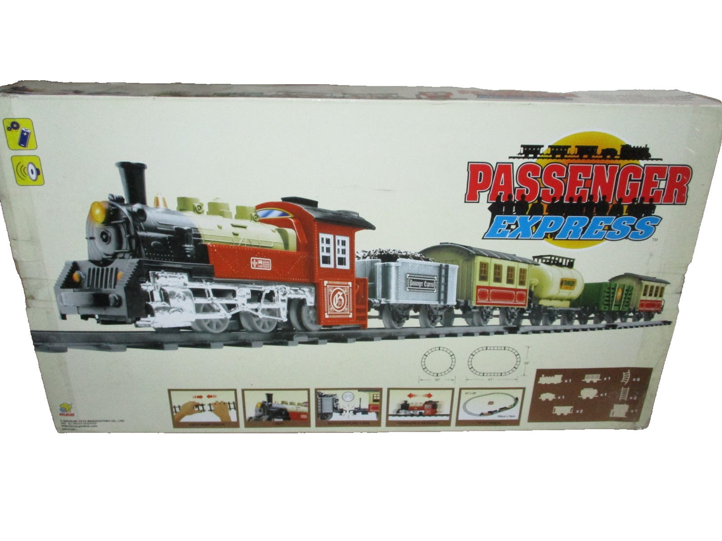 2003 Goldlok Train Set Battery Passenger Express Track Station Locomotive Sound